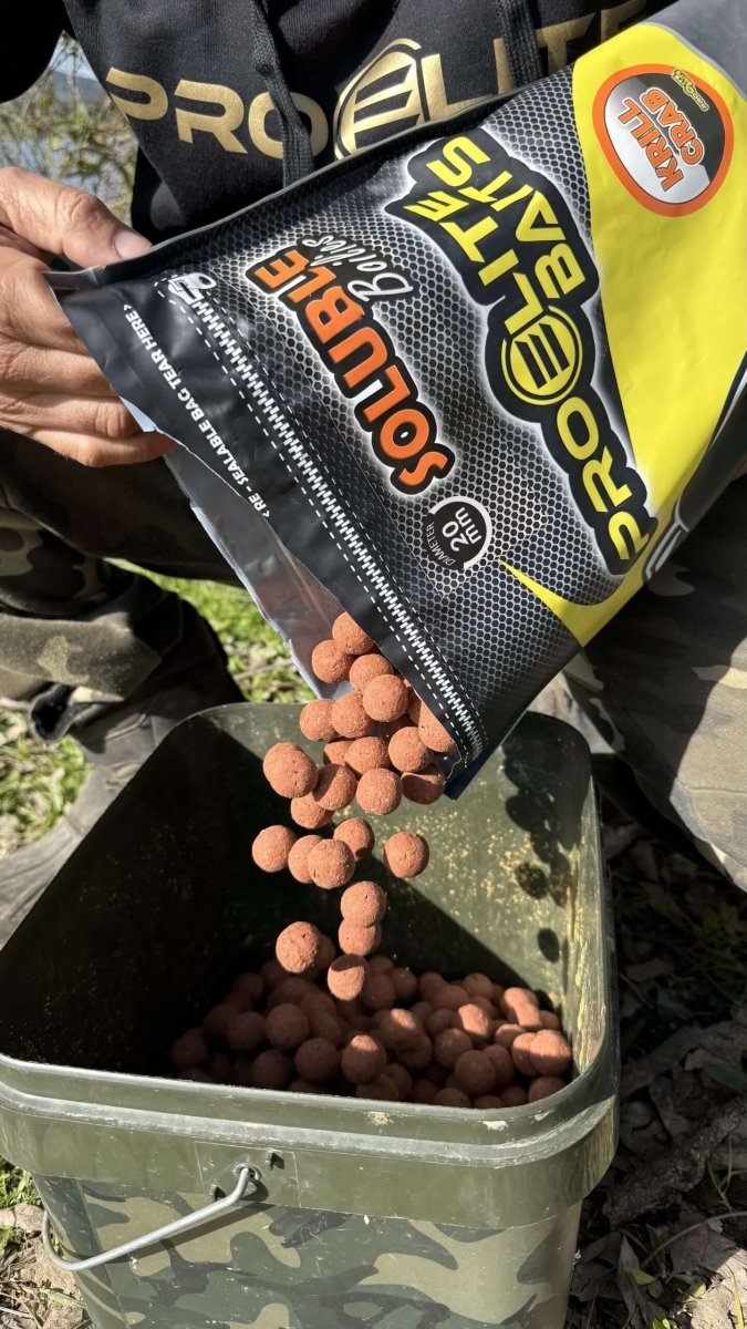 Boilies Solubles Pro Elite Baits Krill Crab 20 mm 3,5 Kg - Tienda Carpfishing