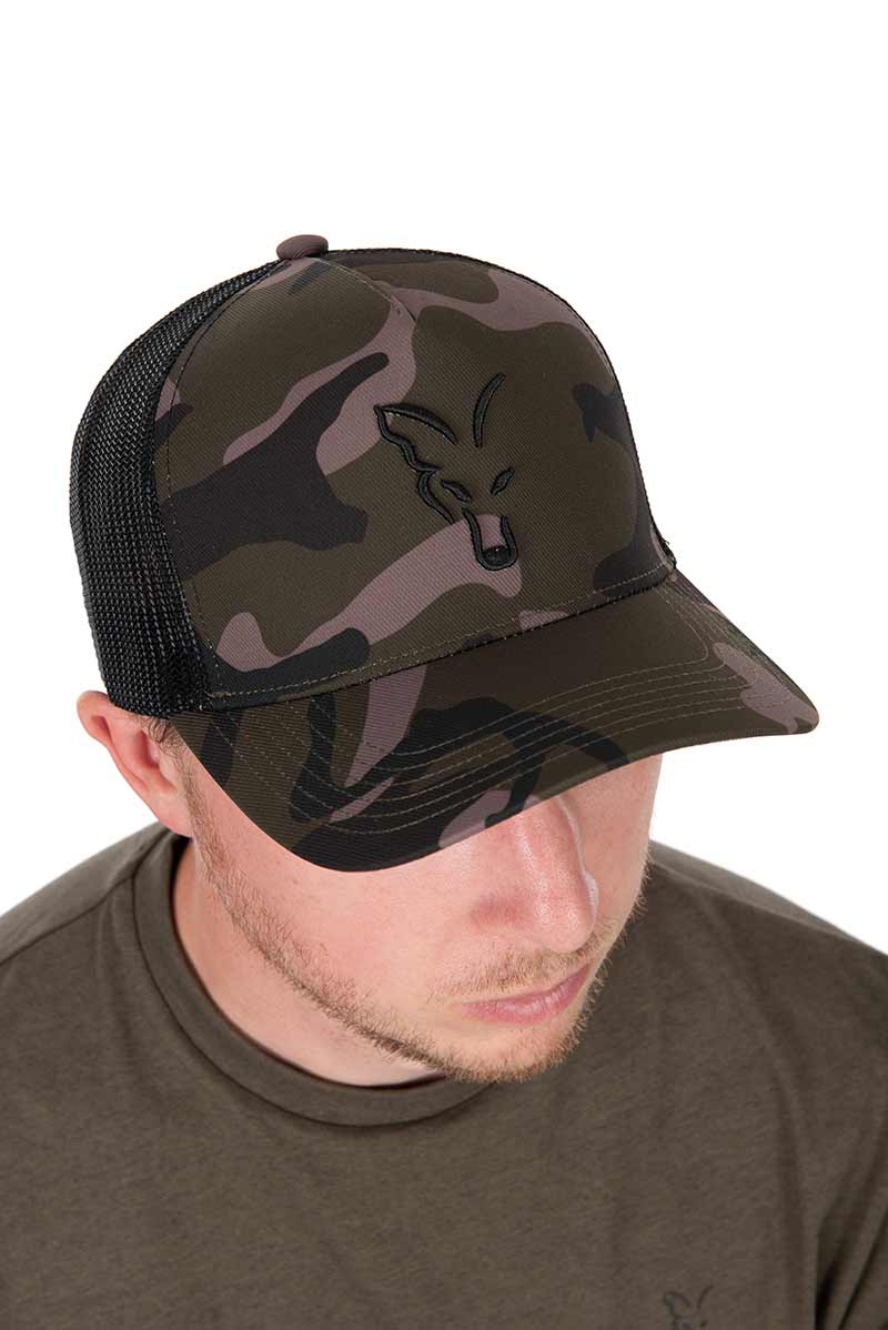 Gorra Fox Trucker Negra - Camo - Tienda Carpfishing
