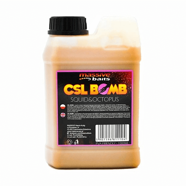 Líquido CSL Boomb Massive Baits Squid Octopus 1000 ml - Tienda Carpfishing