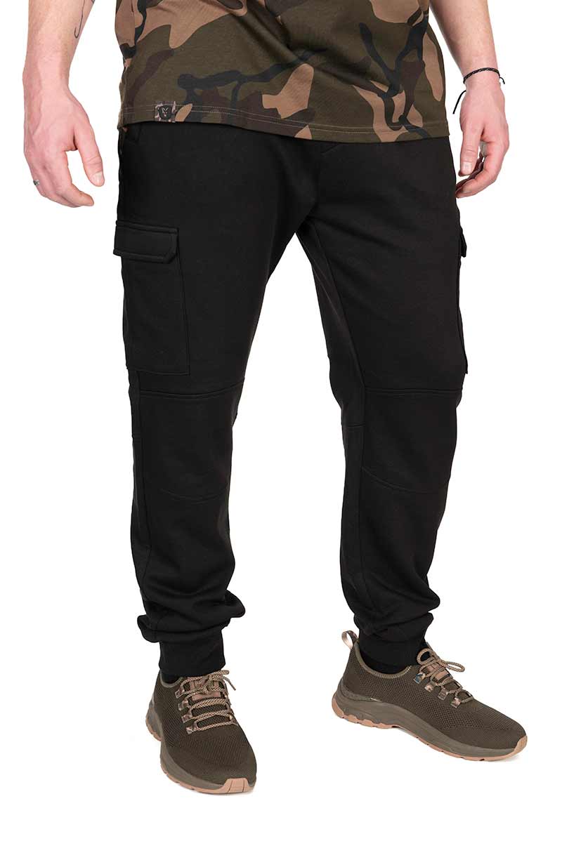 Pantalones Fox LW Combat Negro y Camo - Tienda Carpfishing