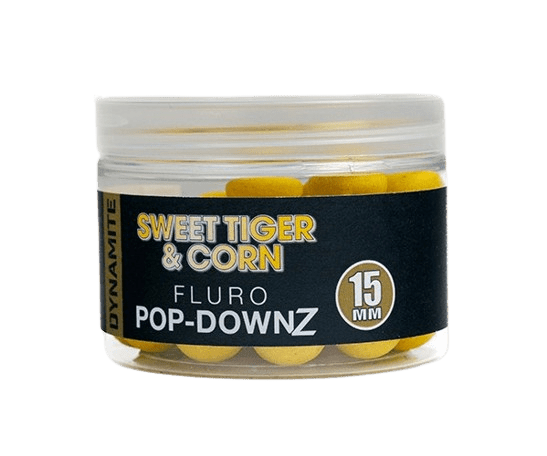 Pop Downz Dynamite Baits Sweet Tiger & Corn Fluoro 15 mm - Tienda Carpfishing