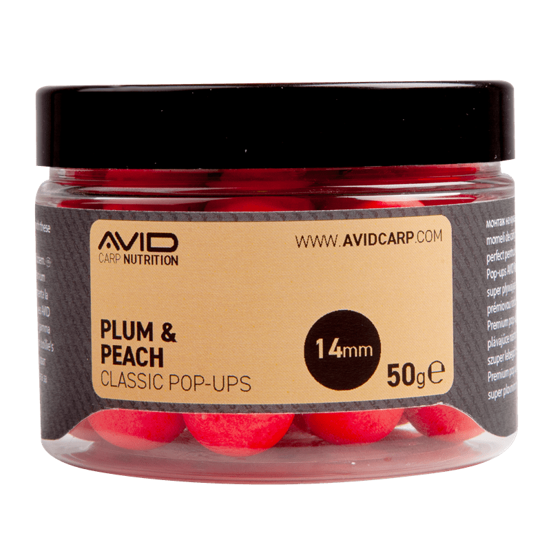 Pop ups Avid Carp Plum & Peach 14 mm - Tienda Carpfishing