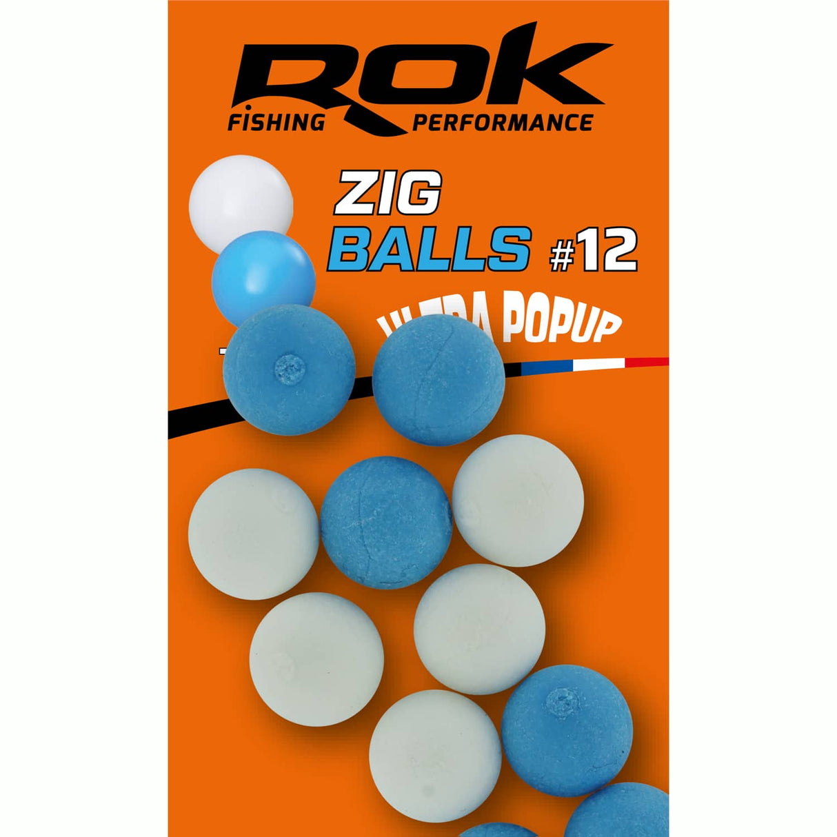 Boiler galleggiante Rok Fishing Zig Ball Bianco/Blu 12