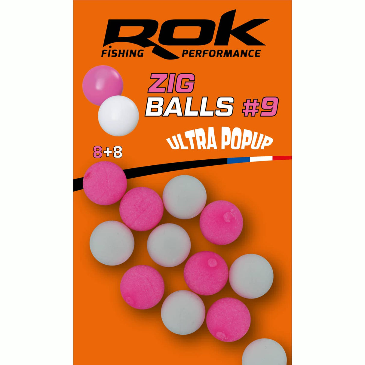 Boiler galleggiante Rok Fishing Zig Ball Rosa/Bianco 9