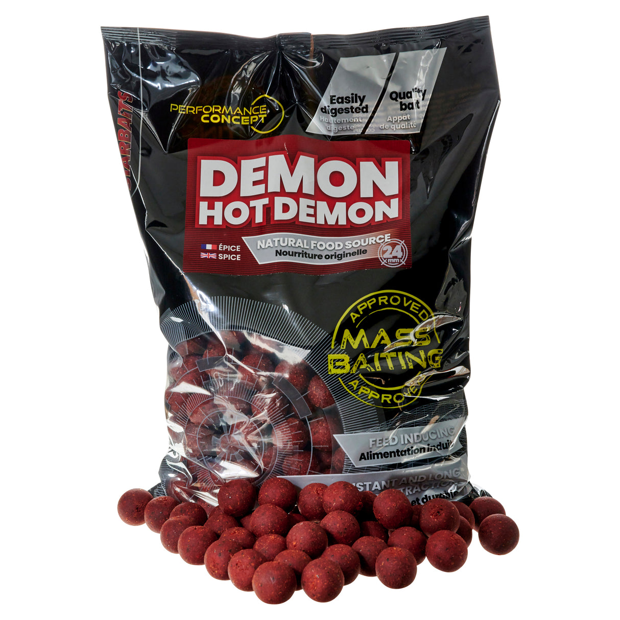 Boilies Starbaits Adescamento di massa Hot Demon 24 mm 3 kg