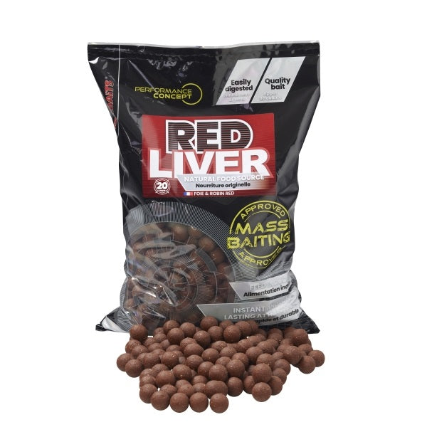 Boilies Starbaits Adescamento di massa Red Liver 20 mm 3 kg