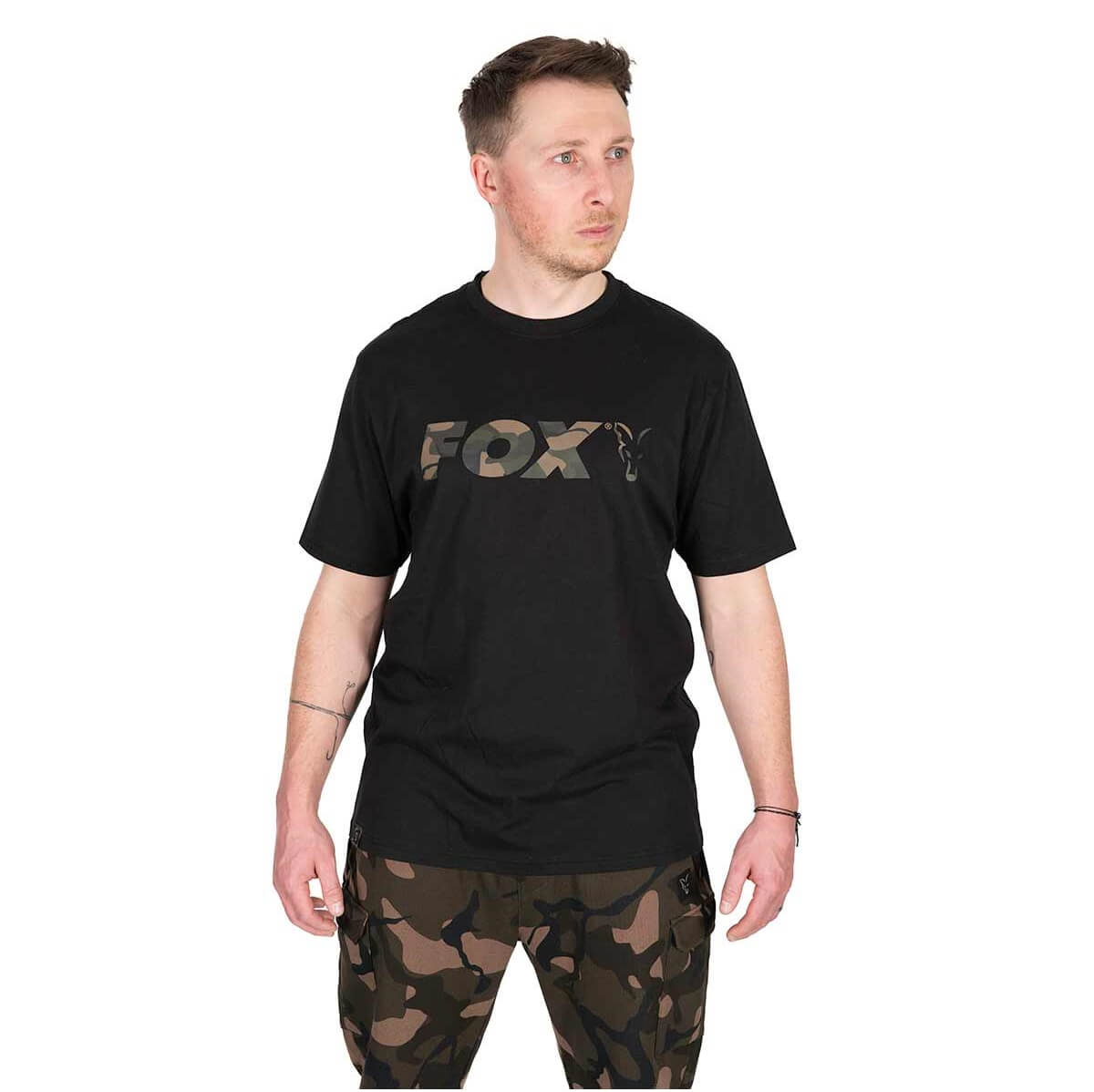 Maglietta Fox Logo T Nero/Camoscio