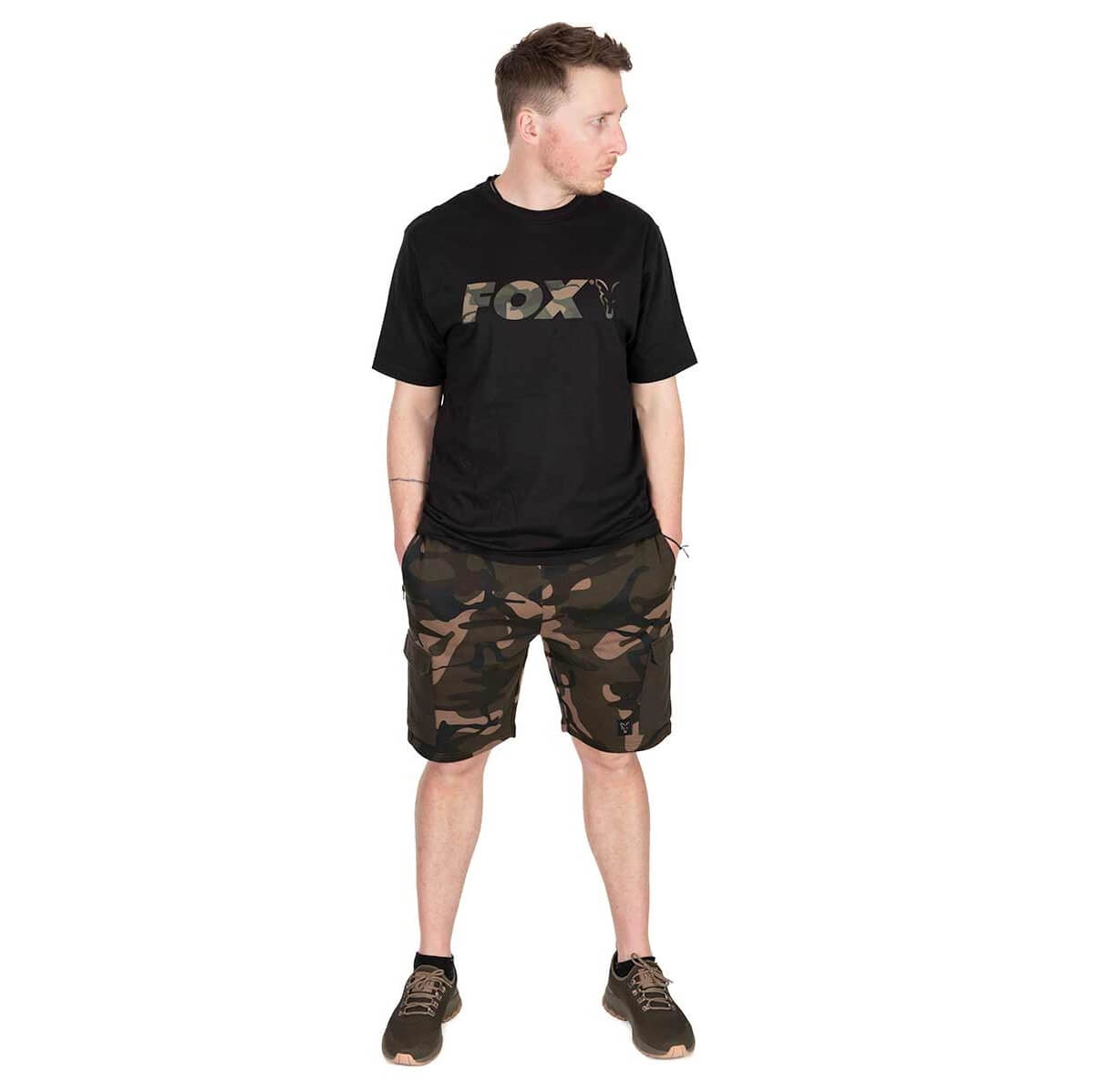 Maglietta Fox Logo T Nero/Camoscio