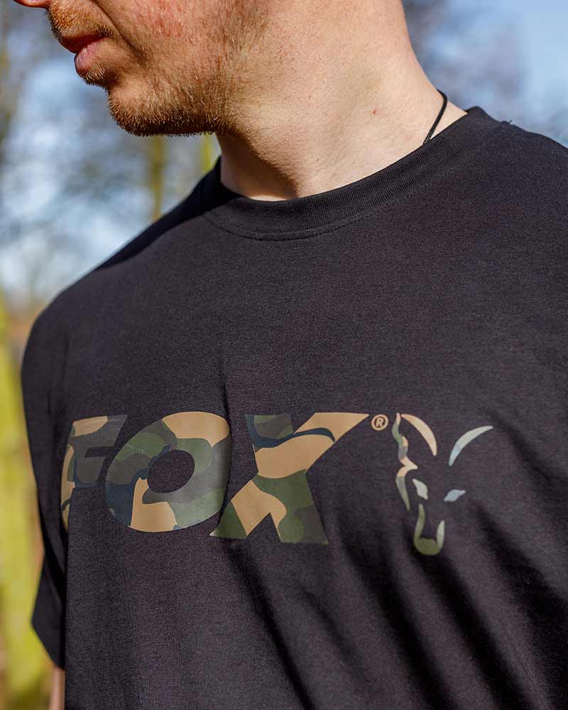 Maglietta Fox Logo T Nero/Camoscio