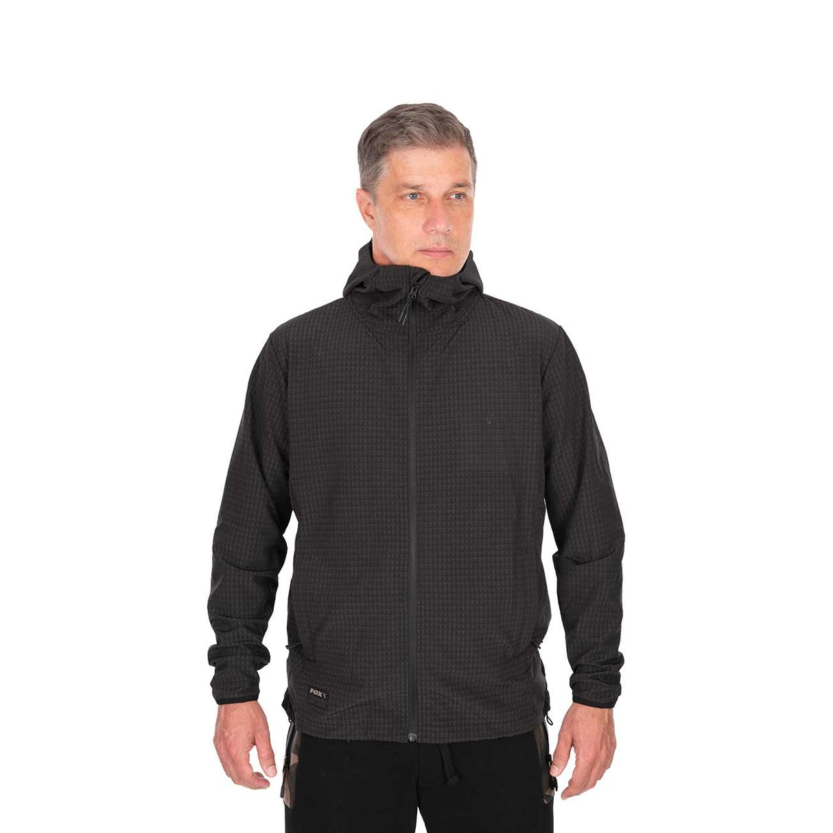 Giacca Fox Premium Mid Layer Nero con cappuccio