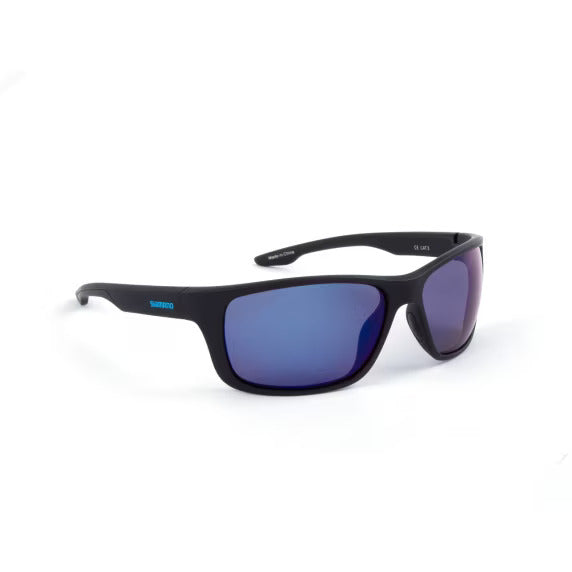 Occhiali da sole polarizzati Shimano Antares nero opaco e blu