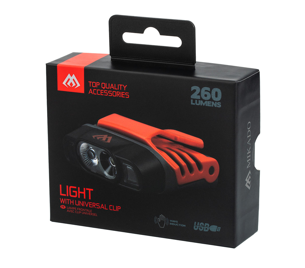 Lampada frontale Mikado con clip universale