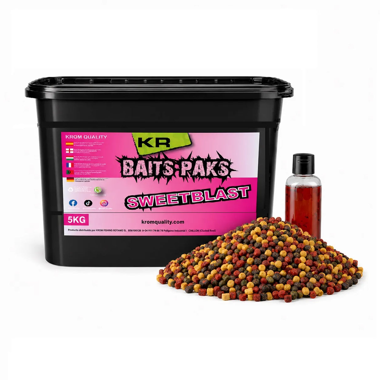 mescolare Pellets Krom Quality Baits Confezione Sweet Blast 5KG
