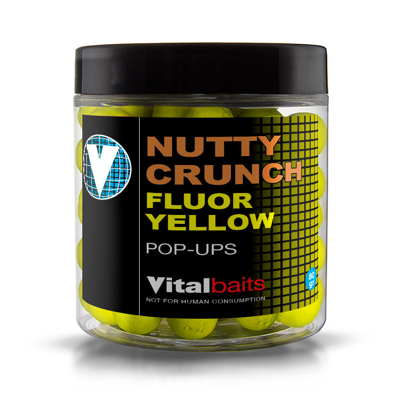 Pop ups Vitalbaits Nutty Crunch Giallo fluoro 18 mm