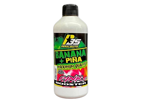 Liquido Booster Rosa Peralbaits Banana Ananas 500 ml
