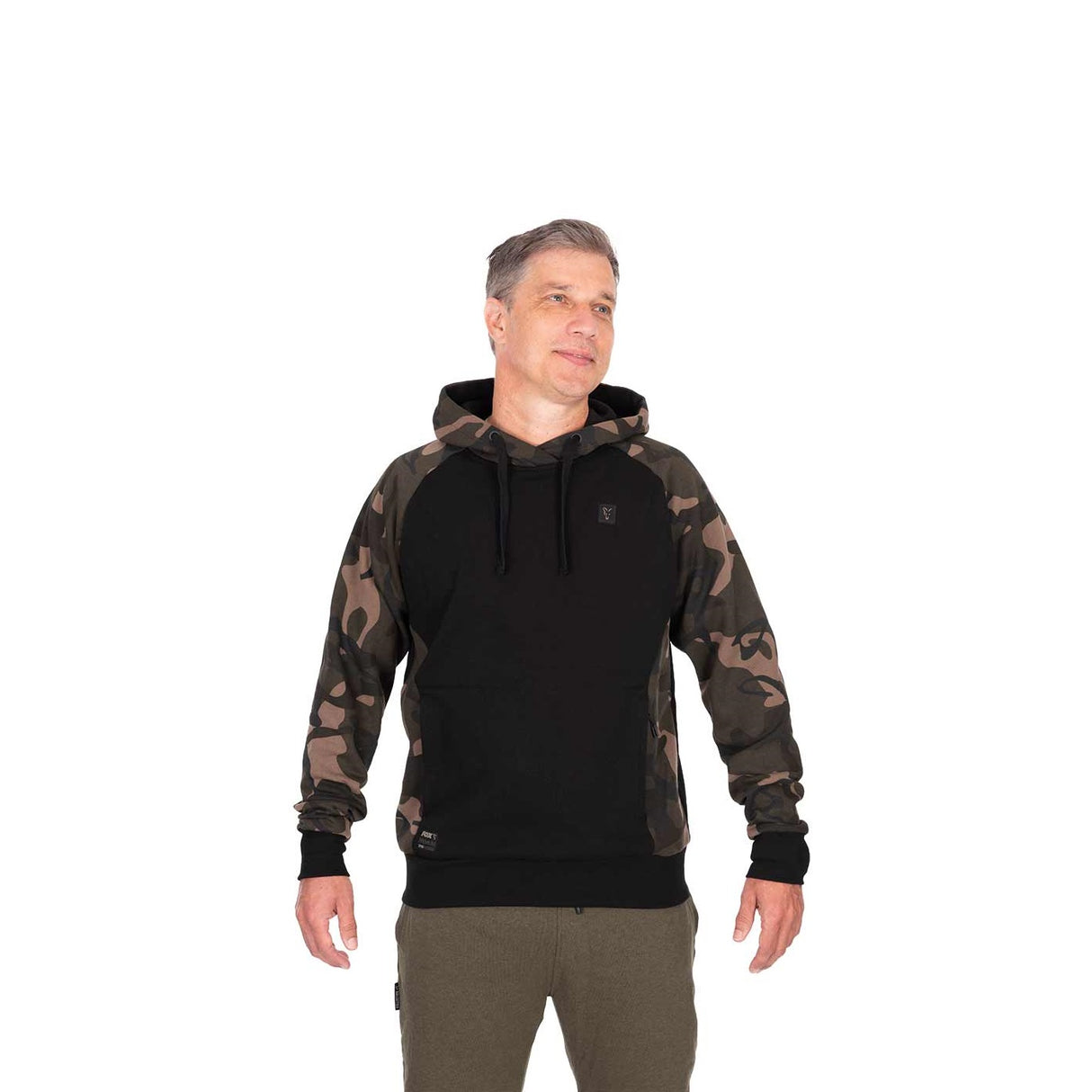 Felpa Fox 310 Felpa nera con cappuccio camo