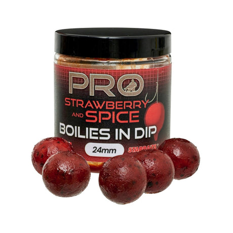 Boilies in Dip Starbaits Probiotic Strawberry Spice 24 mm - Tienda Carpfishing