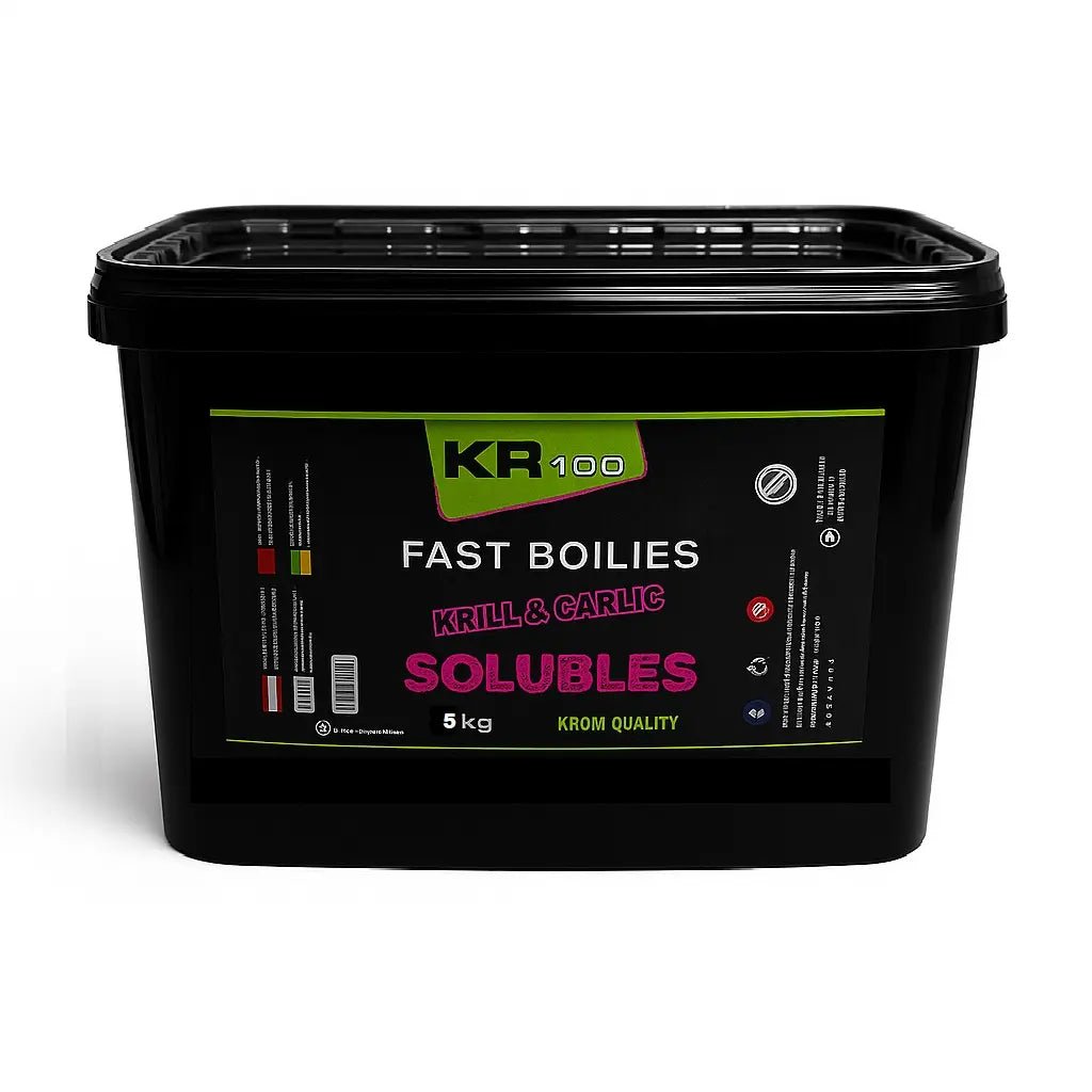 Boilies Solubles Krom Quality KR100 Krill & Garlic 16 mm 5KG - Tienda Carpfishing