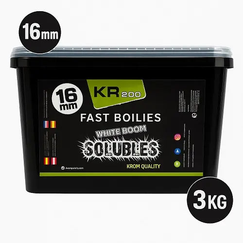 Boilies Solubile Krom Quality KR200 White Boom 16mm 3KG