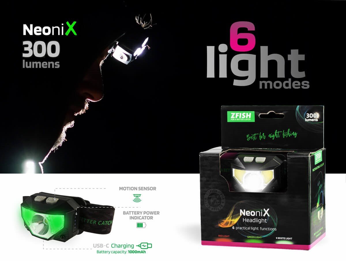Linterna frontal Zfish Neonix - Tienda Carpfishing