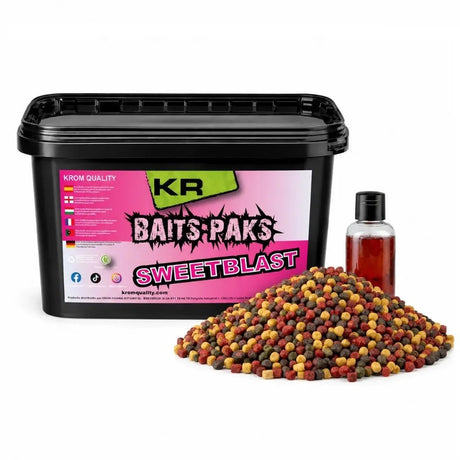 Mix Pellets Krom Quality Baits Paks Sweet Blast 3KG - Tienda Carpfishing