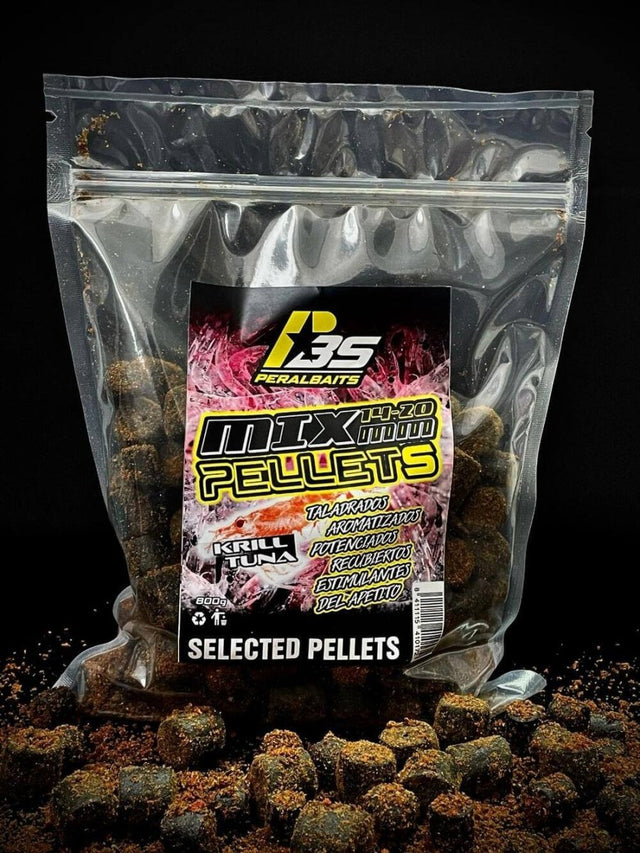 Mix Pellets Peralbaits Krill Tuna 14 - 20 mm - Tienda Carpfishing