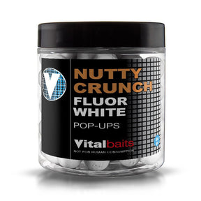 Pop ups Vitalbaits Nutty Crunch Fluor blancos 14 mm - Tienda Carpfishing