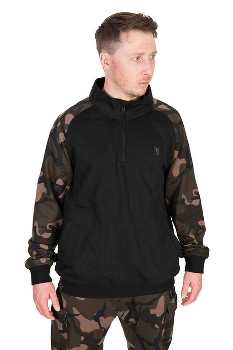 Sudadera Fox LW Negro y Camo con cremallera - Tienda Carpfishing