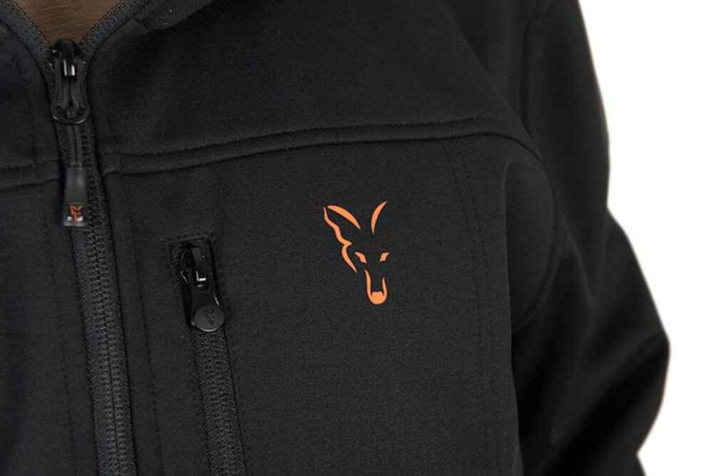 Sudadera Fox Shell Negra/Naranja - Tienda Carpfishing