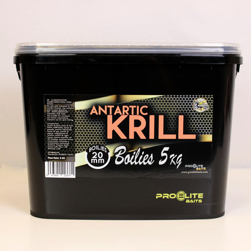 Cubo Pro Elite Baits Boilies Gold Antartic Krill 5 kg – 20 mm - Tienda Carpfishing