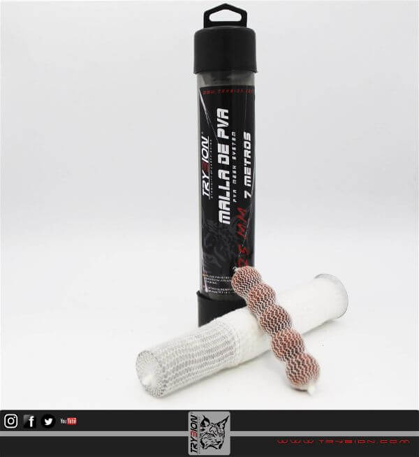 Malla PVA en tubo de 25 mm Trybion - Tienda Carpfishing