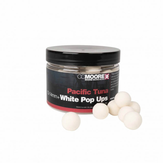 Pop Ups Ccmoore Pacific Tuna blancos 14 mm - Tienda Carpfishing