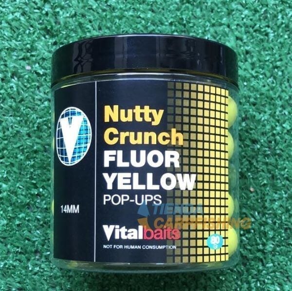 Pop ups Vitalbaits Nutty Crunch Fluor amarillos 14 mm - Tienda Carpfishing