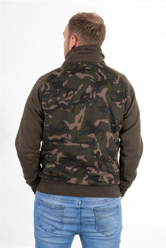 Sudadera Fox khaki/camo con cuello y capucha - Tienda Carpfishing