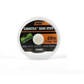 Trenzado Fox Semi - Stiff Camotex 25 lb / 20 m - Tienda Carpfishing